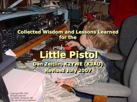 Collected Wisdom and Lessons Learned for the Little Pistol