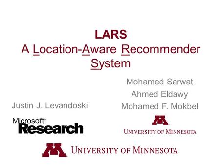 LARS A Location-Aware Recommender System