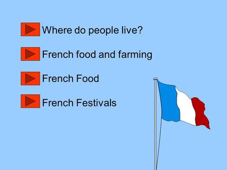 Where do people live? French food and farming French Food French Festivals.