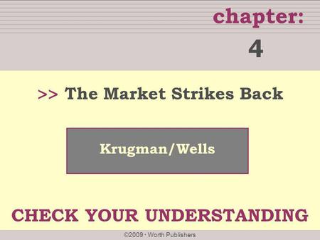 4 >> CHECK YOUR UNDERSTANDING The Market Strikes Back