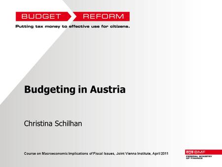 Budgeting in Austria Christina Schilhan