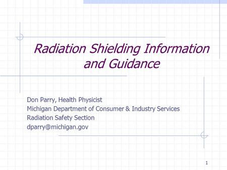 Radiation Shielding Information and Guidance