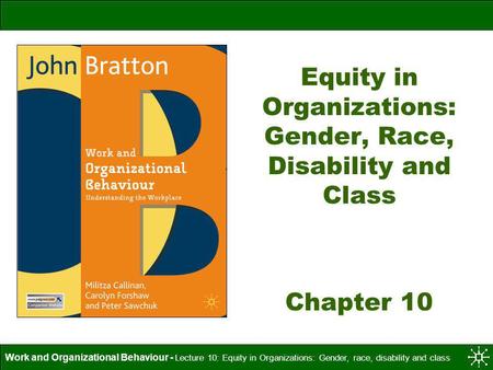 Equity in Organizations: Gender, Race, Disability and Class Chapter 10