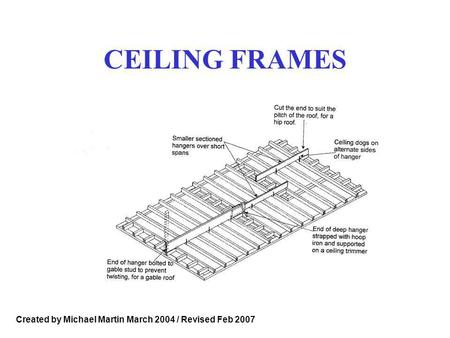 CEILING FRAMES Created by Michael Martin March 2004 / Revised Feb 2007.