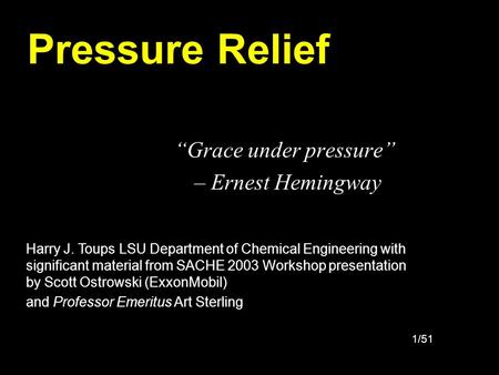 “Grace under pressure” – Ernest Hemingway