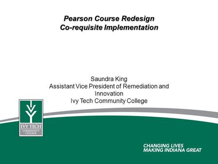Pearson Course Redesign Co-requisite Implementation