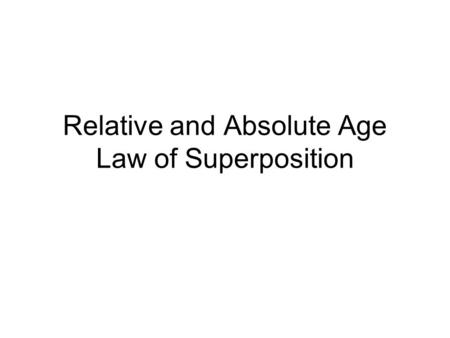 Relative and Absolute Age Law of Superposition
