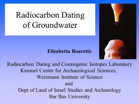 Radiocarbon Dating of Groundwater