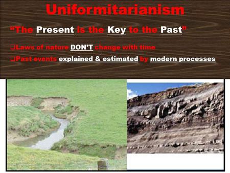 Uniformitarianism “The Present is the Key to the Past”
