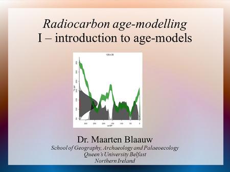 Radiocarbon age-modelling I – introduction to age-models