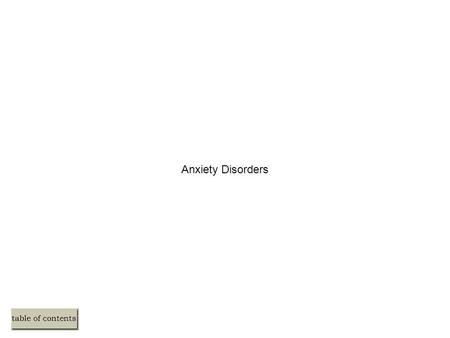 Anxiety Disorders.