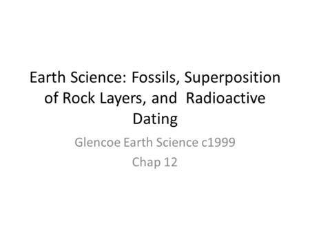 Glencoe Earth Science c1999 Chap 12