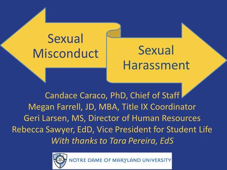 Sexual Misconduct Sexual Harassment