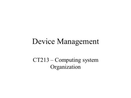 CT213 – Computing system Organization