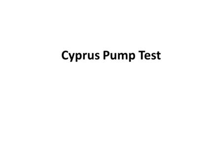 Cyprus Pump Test. Cyprus Aquifer Study Area.