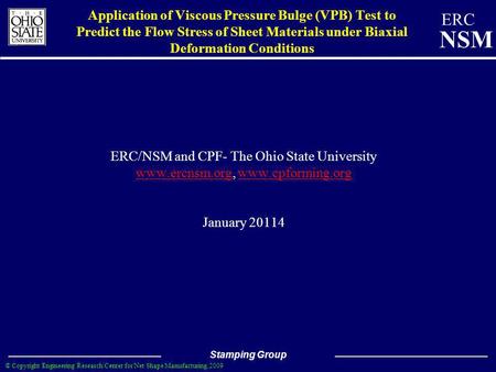 ERC/NSM and CPF- The Ohio State University
