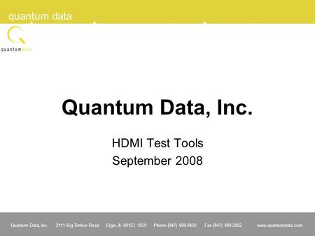 HDMI Test Tools September 2008