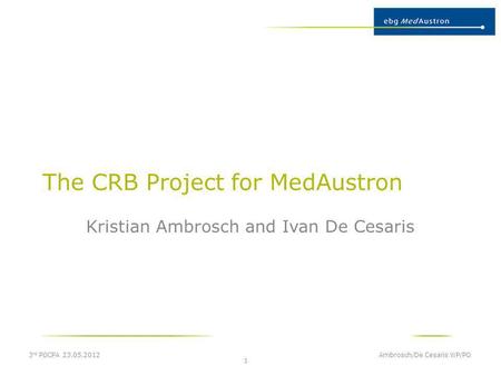The CRB Project for MedAustron