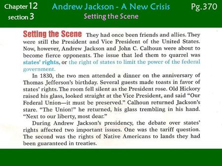 Andrew Jackson - A New Crisis