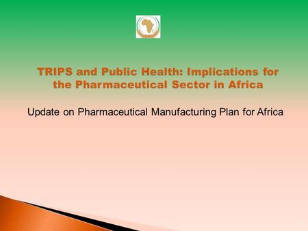 1 TRIPS and Public Health: Implications for the Pharmaceutical Sector in Africa Update on Pharmaceutical Manufacturing Plan for Africa.