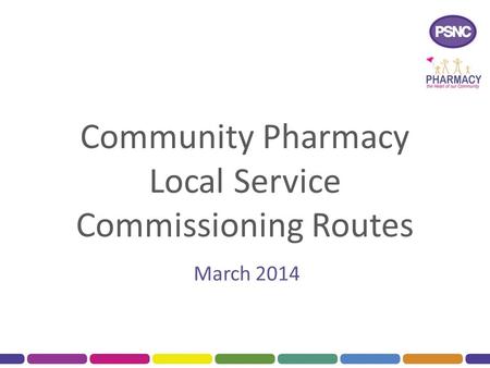 Community Pharmacy Local Service Commissioning Routes March 2014.