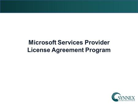 Microsoft Services Provider License Agreement Program