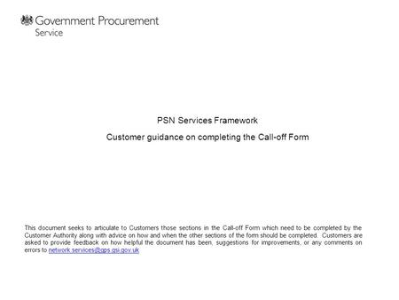 PSN Services Framework