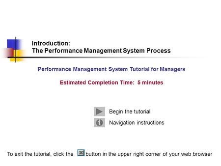 Introduction: The Performance Management System Process