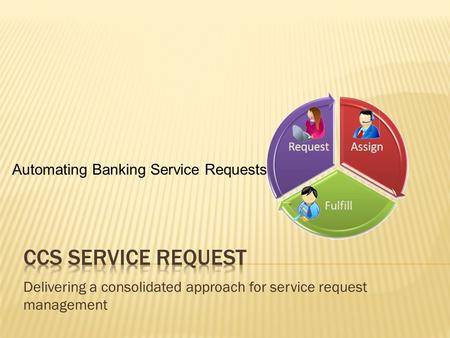 Delivering a consolidated approach for service request management Automating Banking Service Requests.