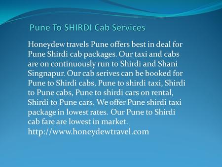 Honeydew travels Best Cab Services in Pune