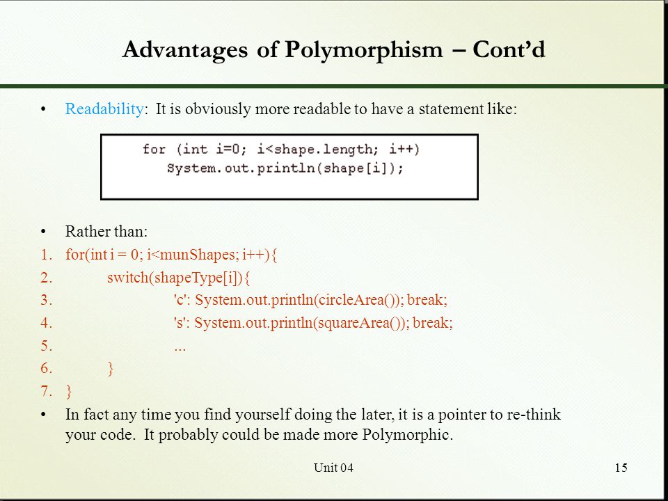 Advantages Of Polymorphism In C