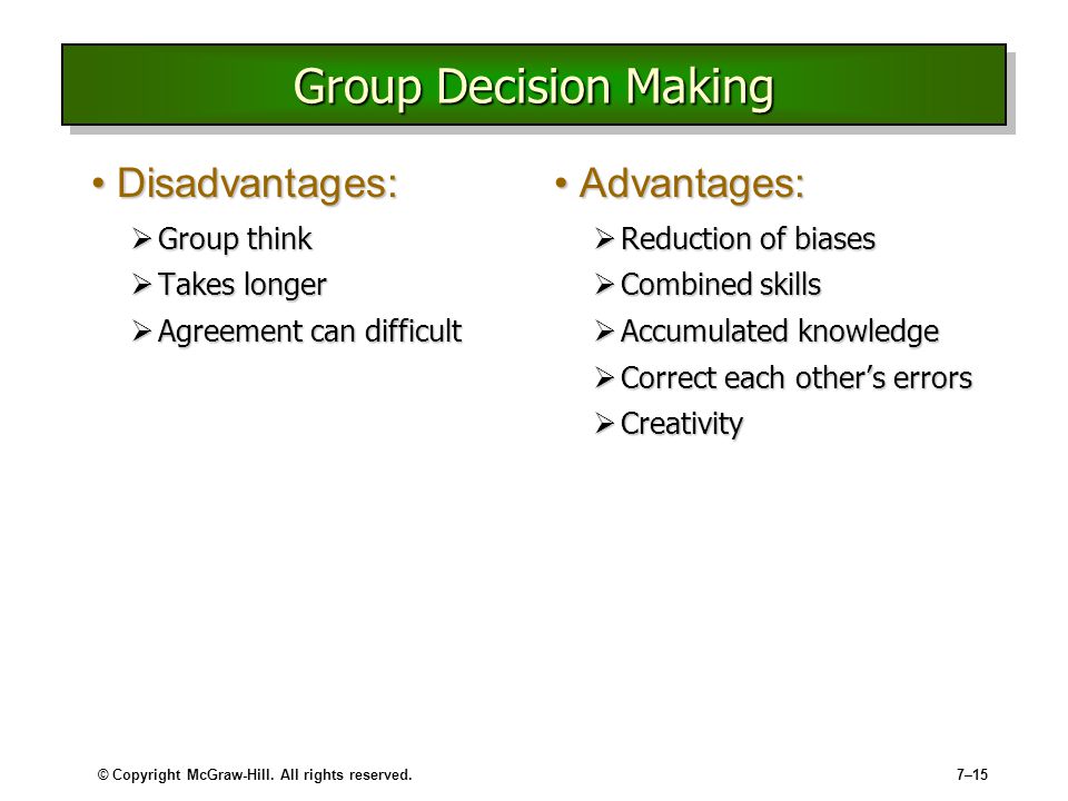 Group Decision Making Advantages 27