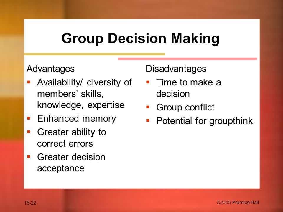 Group Decision Making Advantages 36