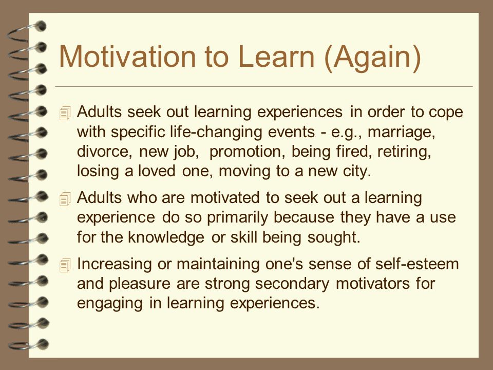 Adult Motivation To Learn 28