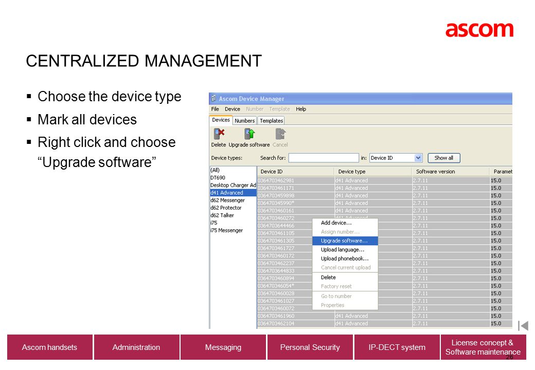 Ascom Desktop Charger Advanced Software
