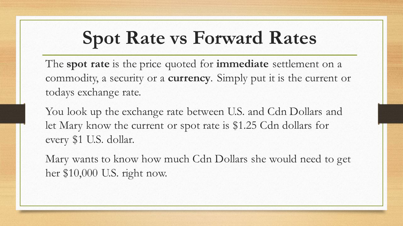 Spot And Forward Rate