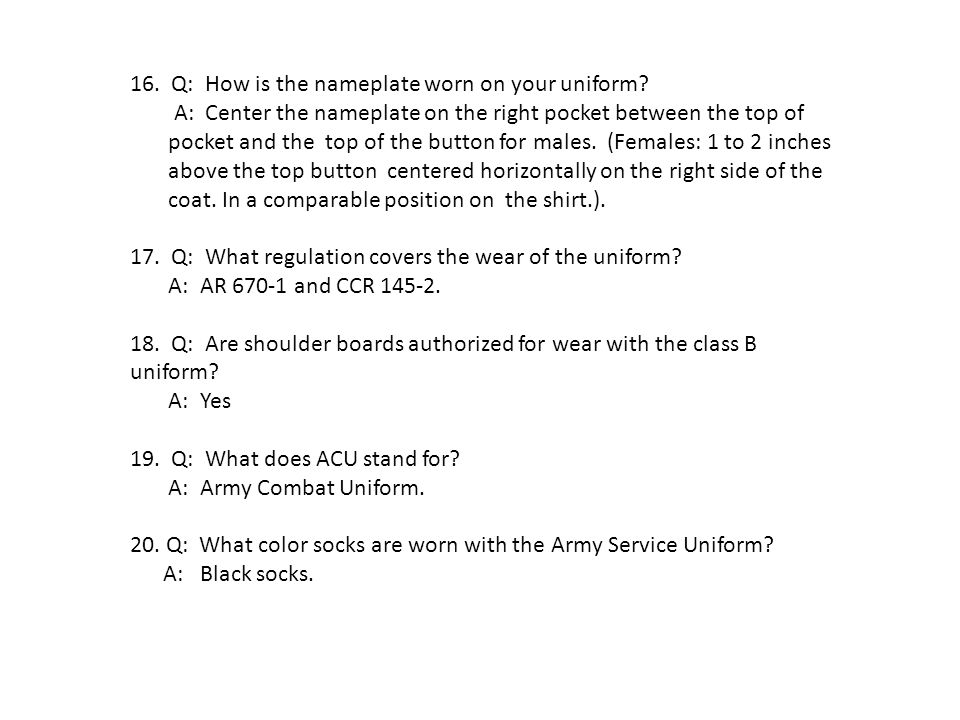 Jrotc Uniform Questions 69