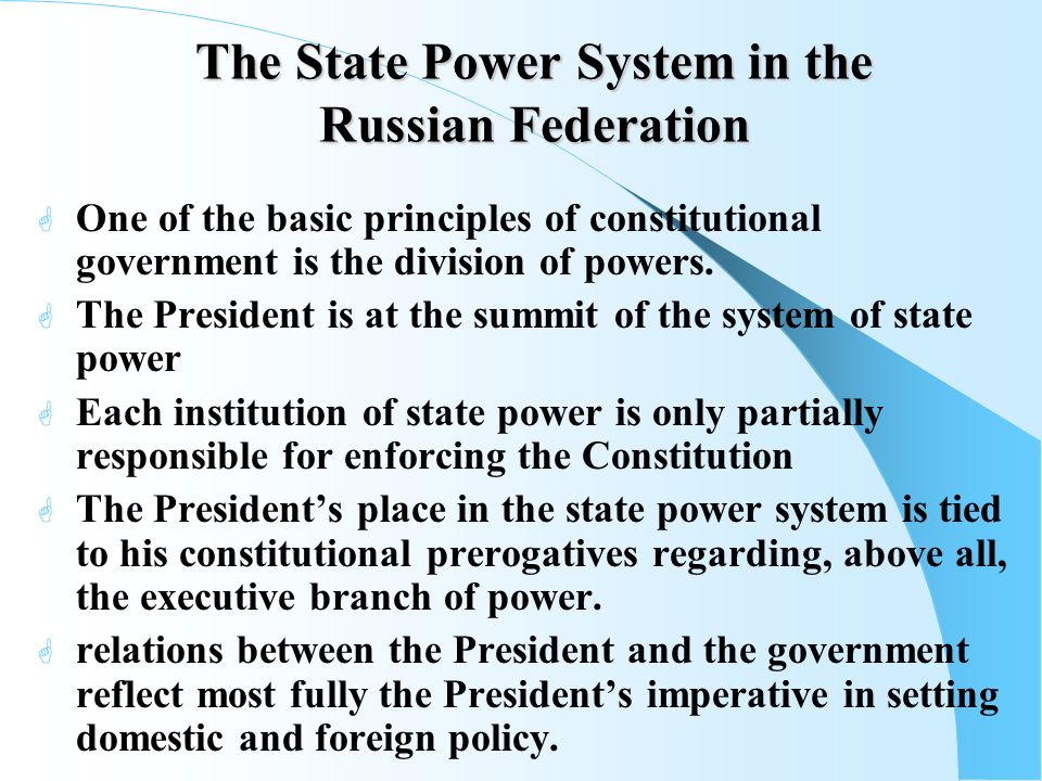 State Power In The Russian 101