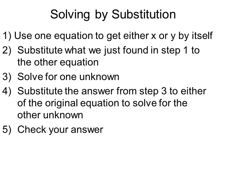 how to solve by substitution