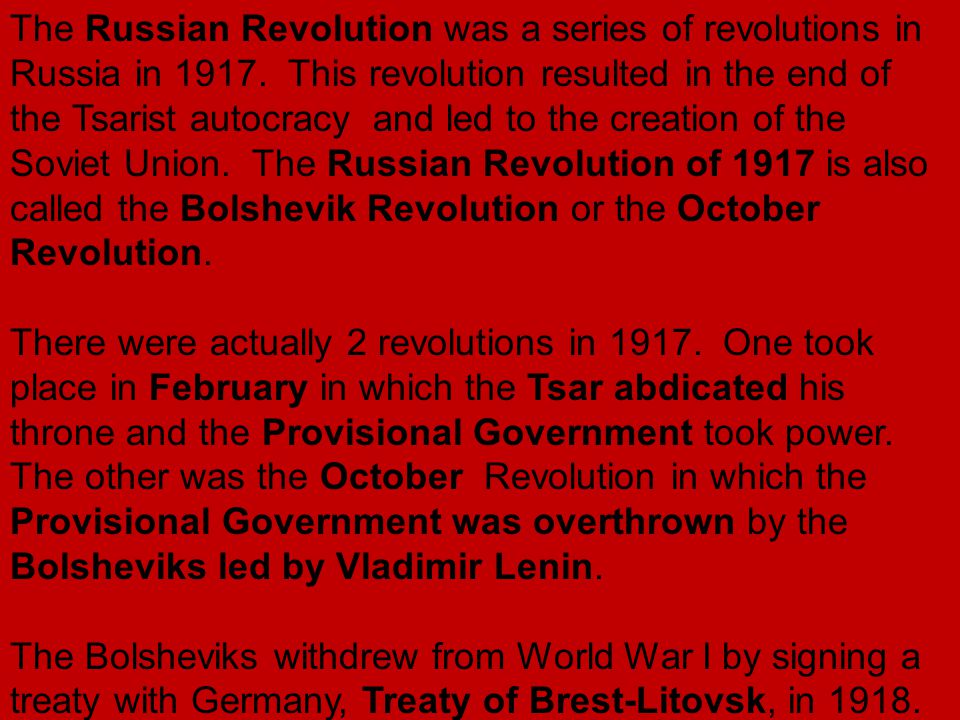 The Russian Revolution Resulted In 96