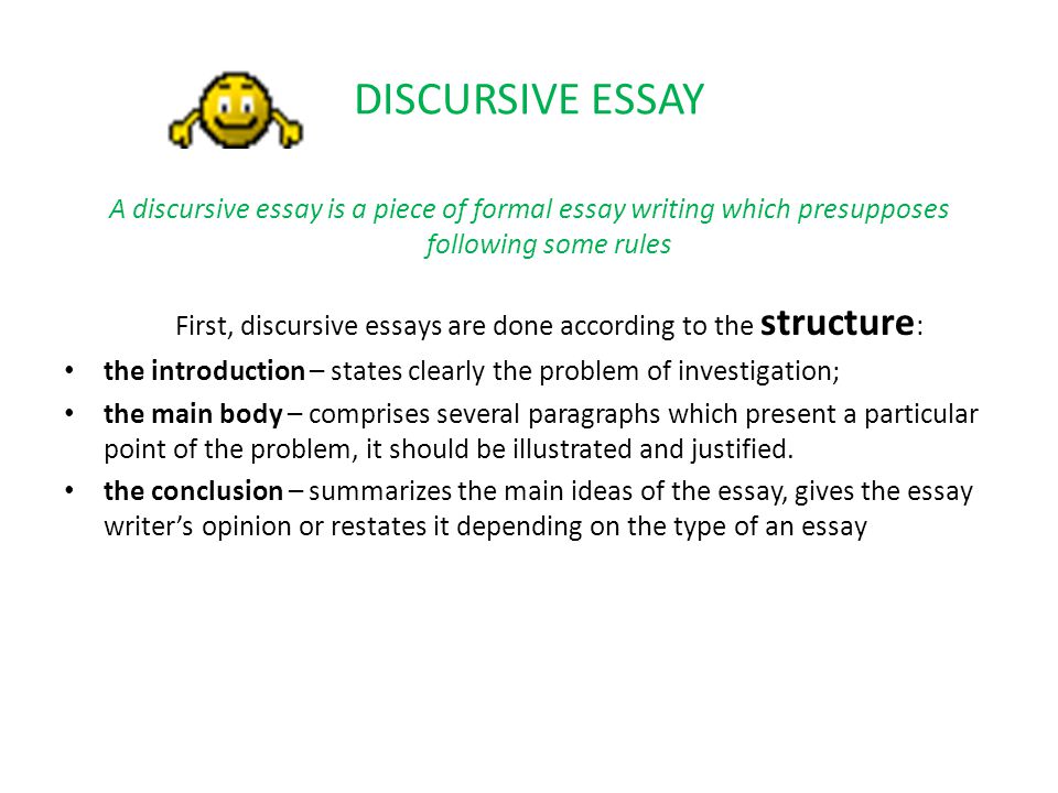 Writing a discursive essay