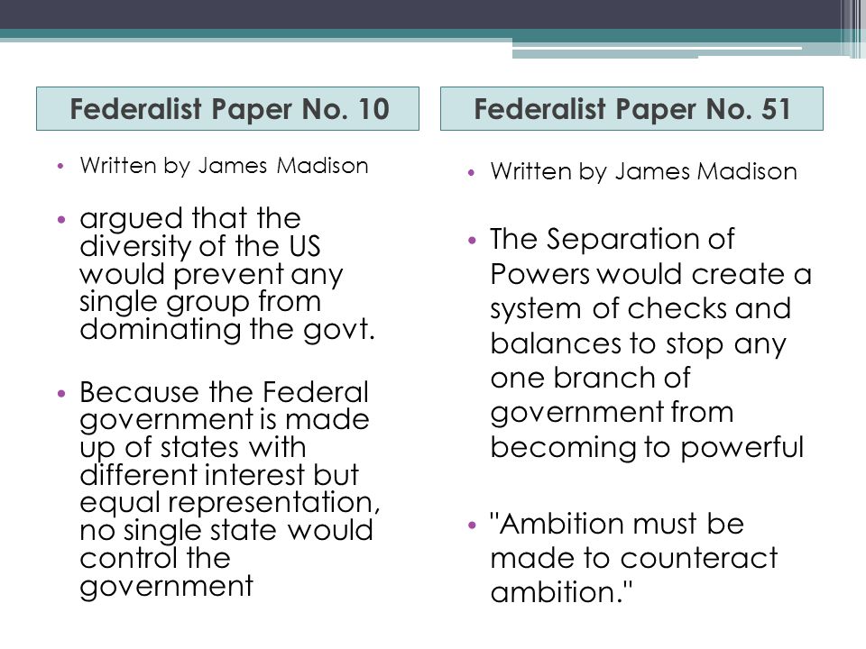 Summary of federalist 51