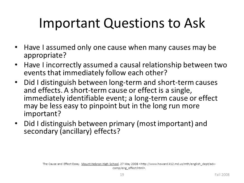 cause and effect writing topics