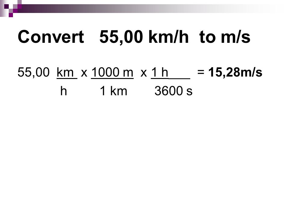 250 Kmh To Ms