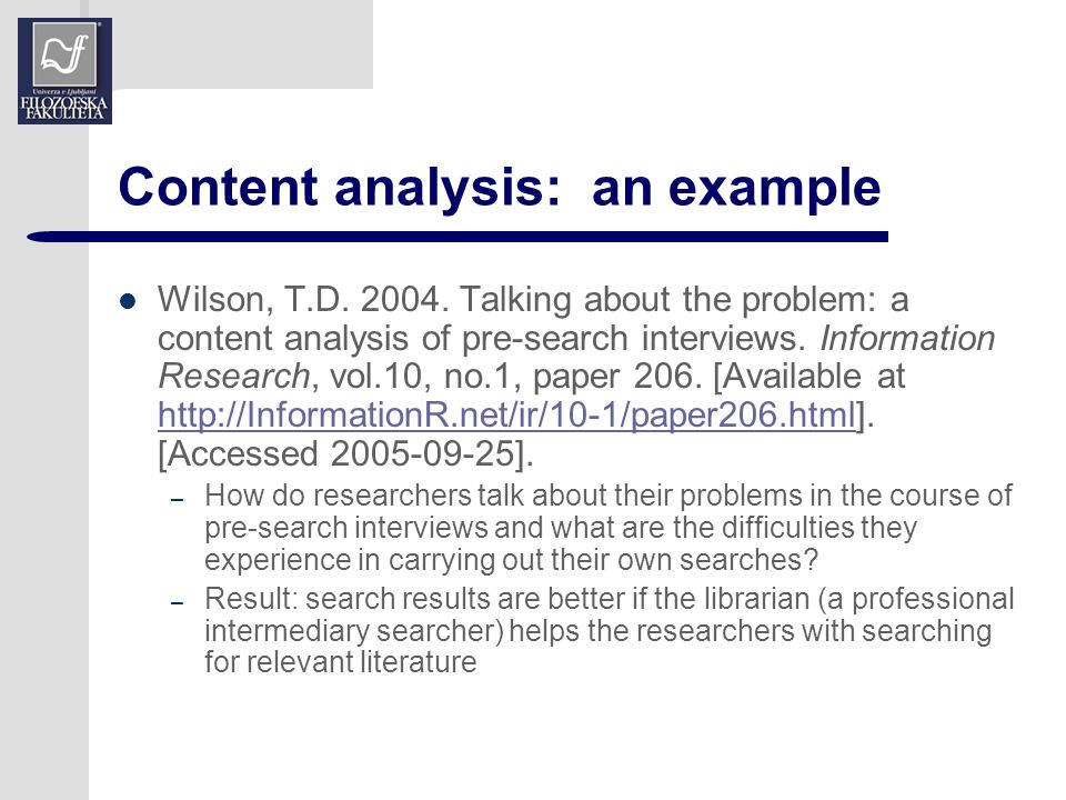 content analysis example paper