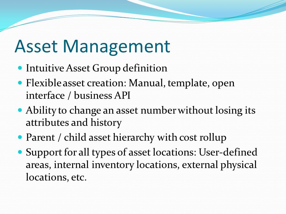 Asset Group Management 111