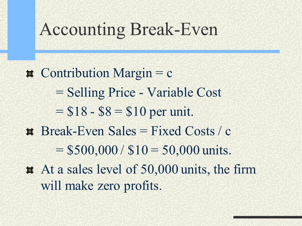 Accounting Break Even Analysis 112