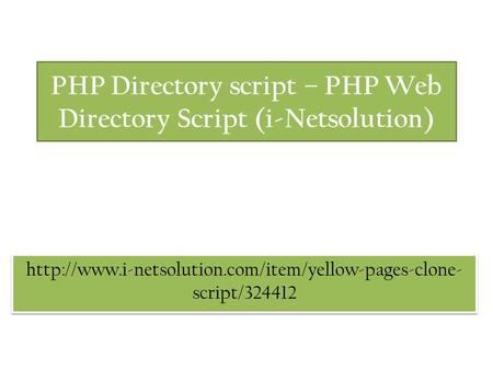 PHP Directory script – PHP Web Directory Script (i-Netsolution)  script/