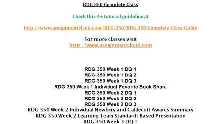 RDG 350 Complete Class Check this A+ tutorial guideline at  For more classes visit