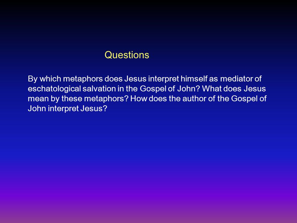 Gospel of john essay questions
